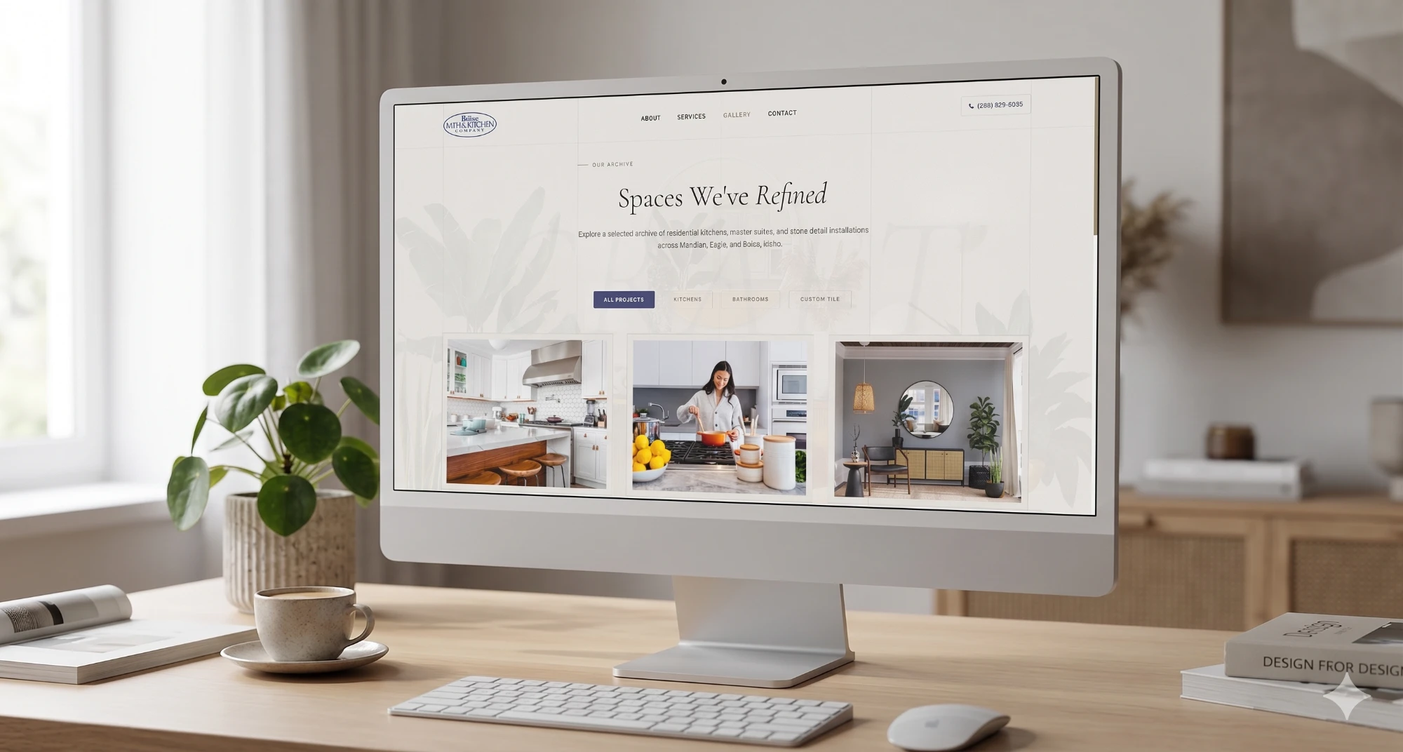 The Boise Bath & Kitchen Company website shown on an iMac